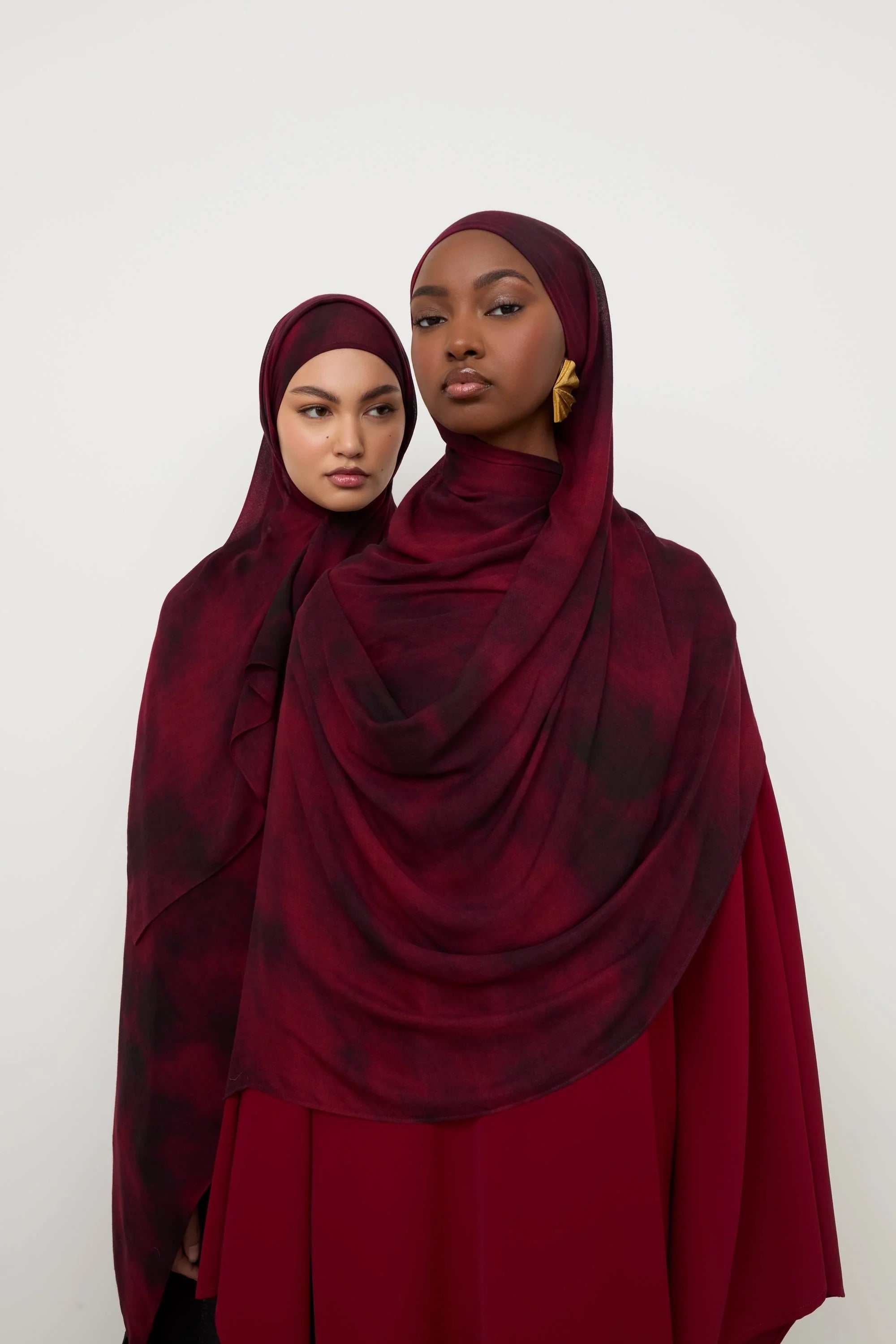 Printed Modal Hijab - Black Ruby