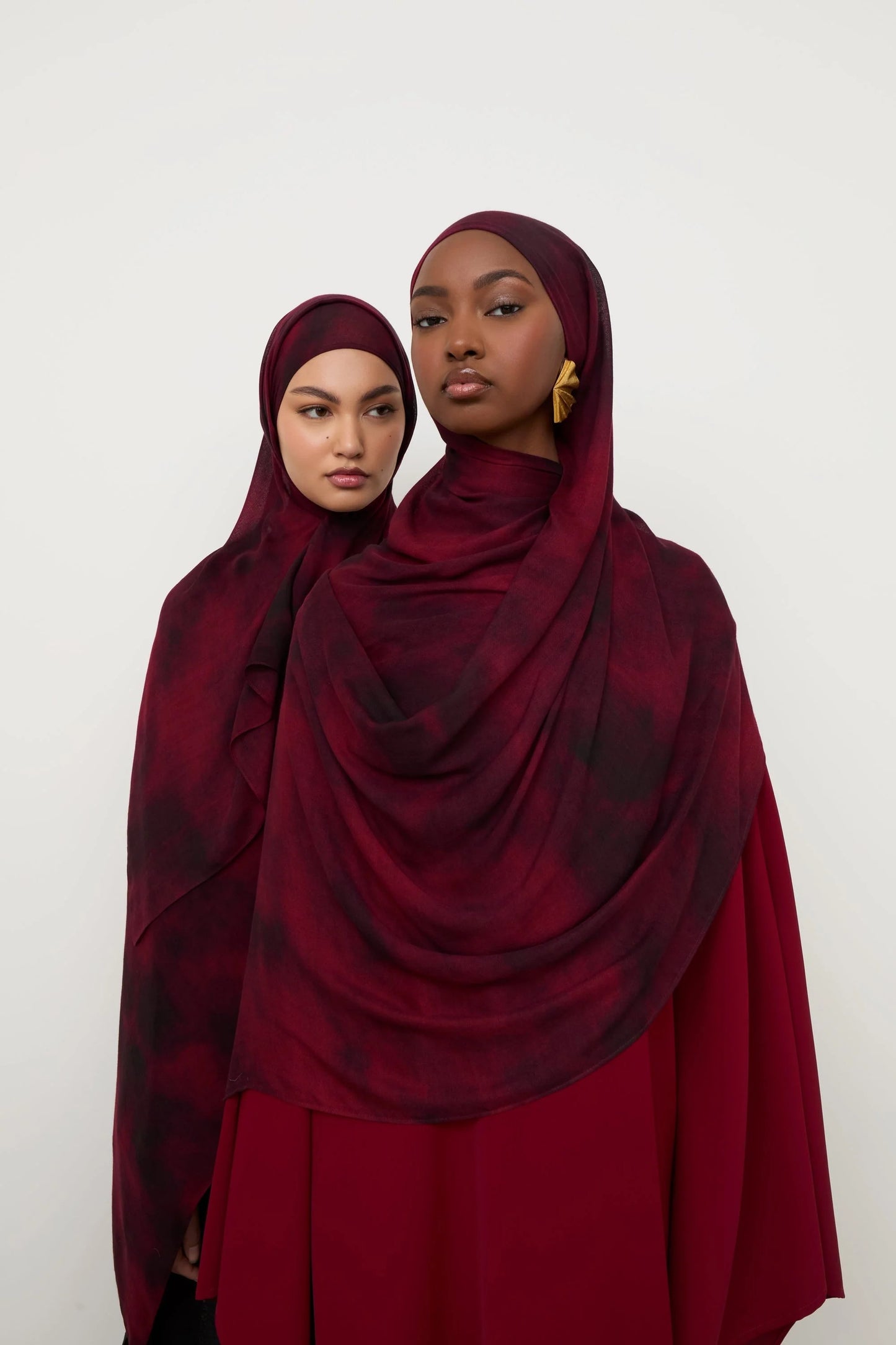 Printed Modal Hijab - Black Ruby