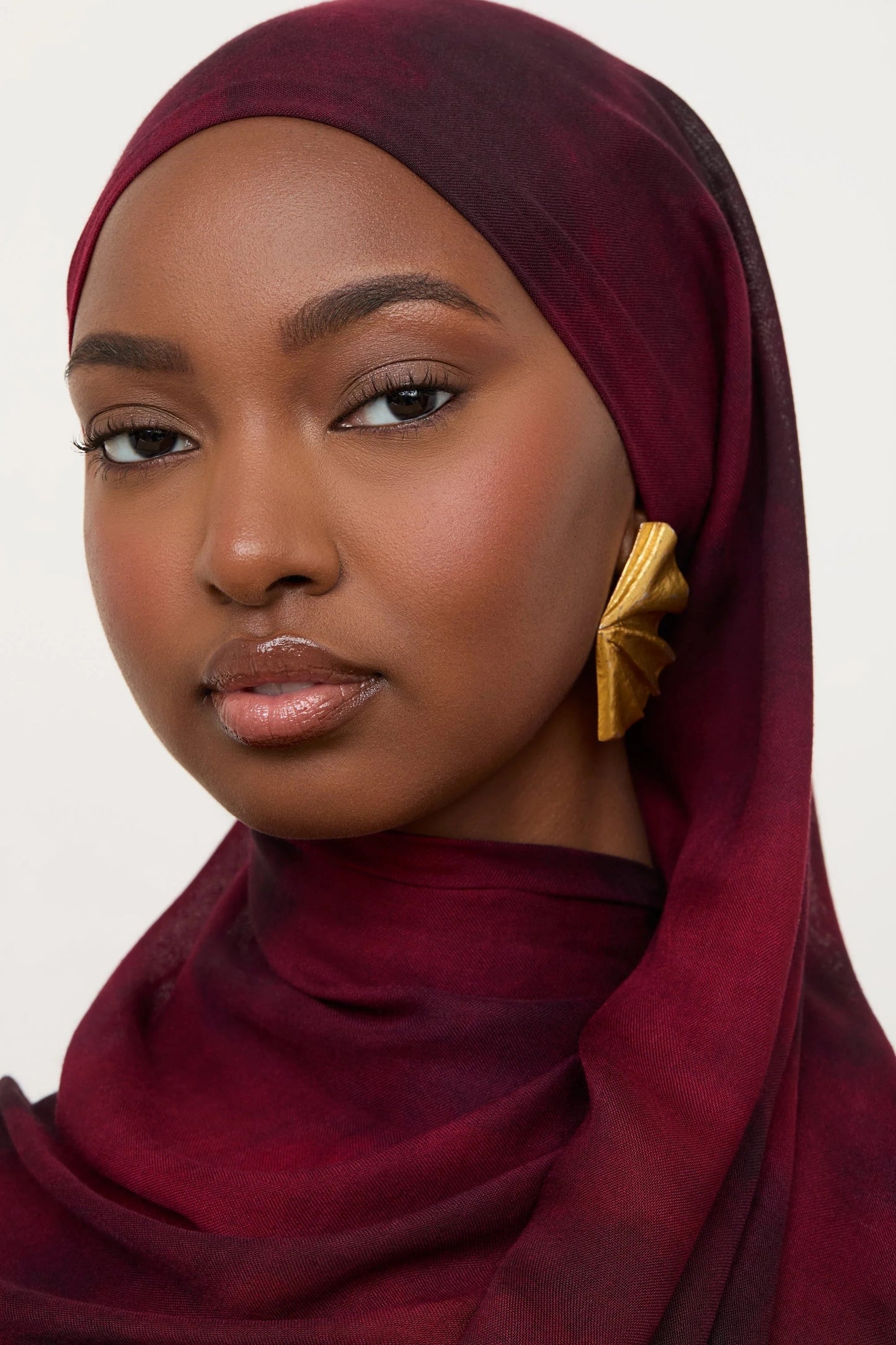 Printed Modal Hijab - Black Ruby