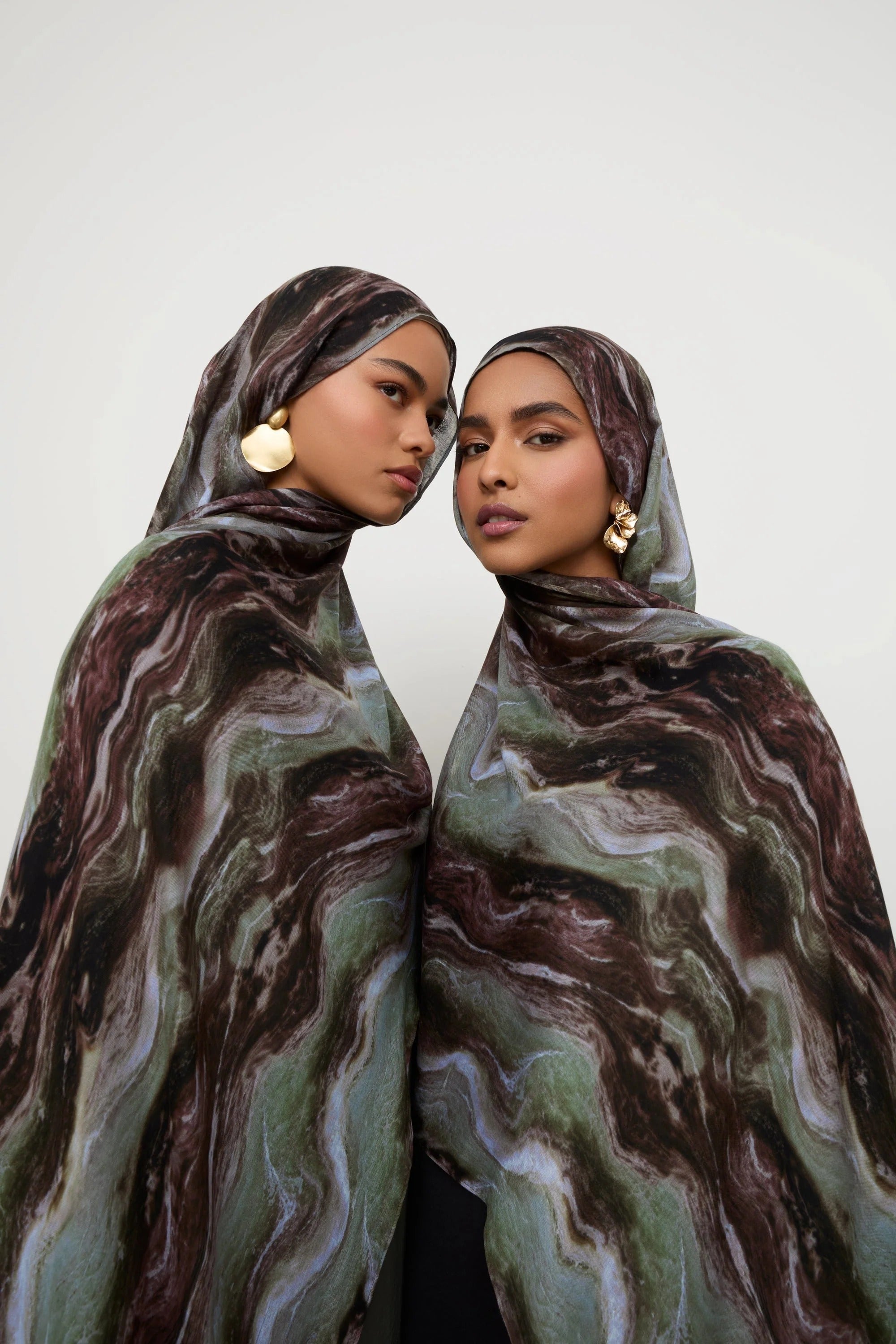 Printed Modal Hijab - Earth Marble