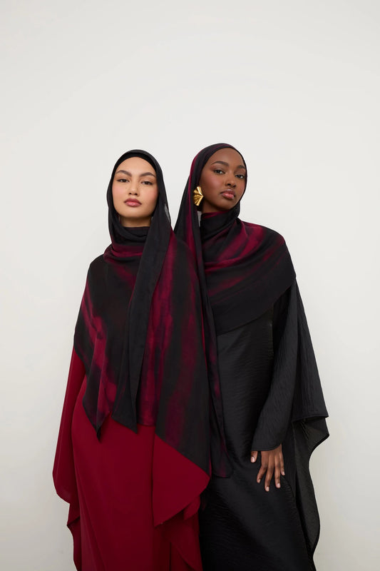 Printed Modal Hijab - Ember Smoke