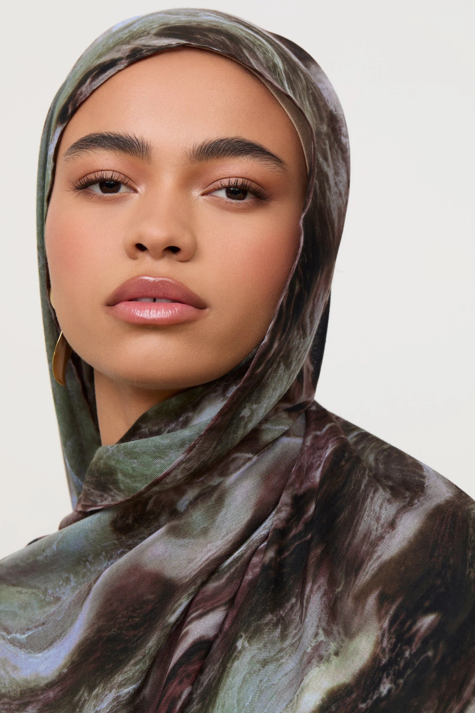 Printed Modal Hijab - Earth Marble