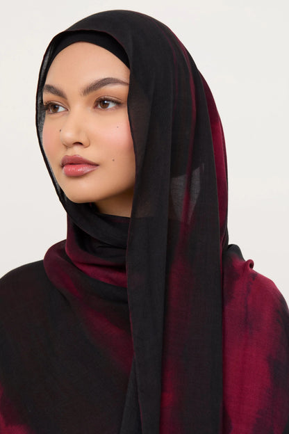 Printed Modal Hijab - Ember Smoke