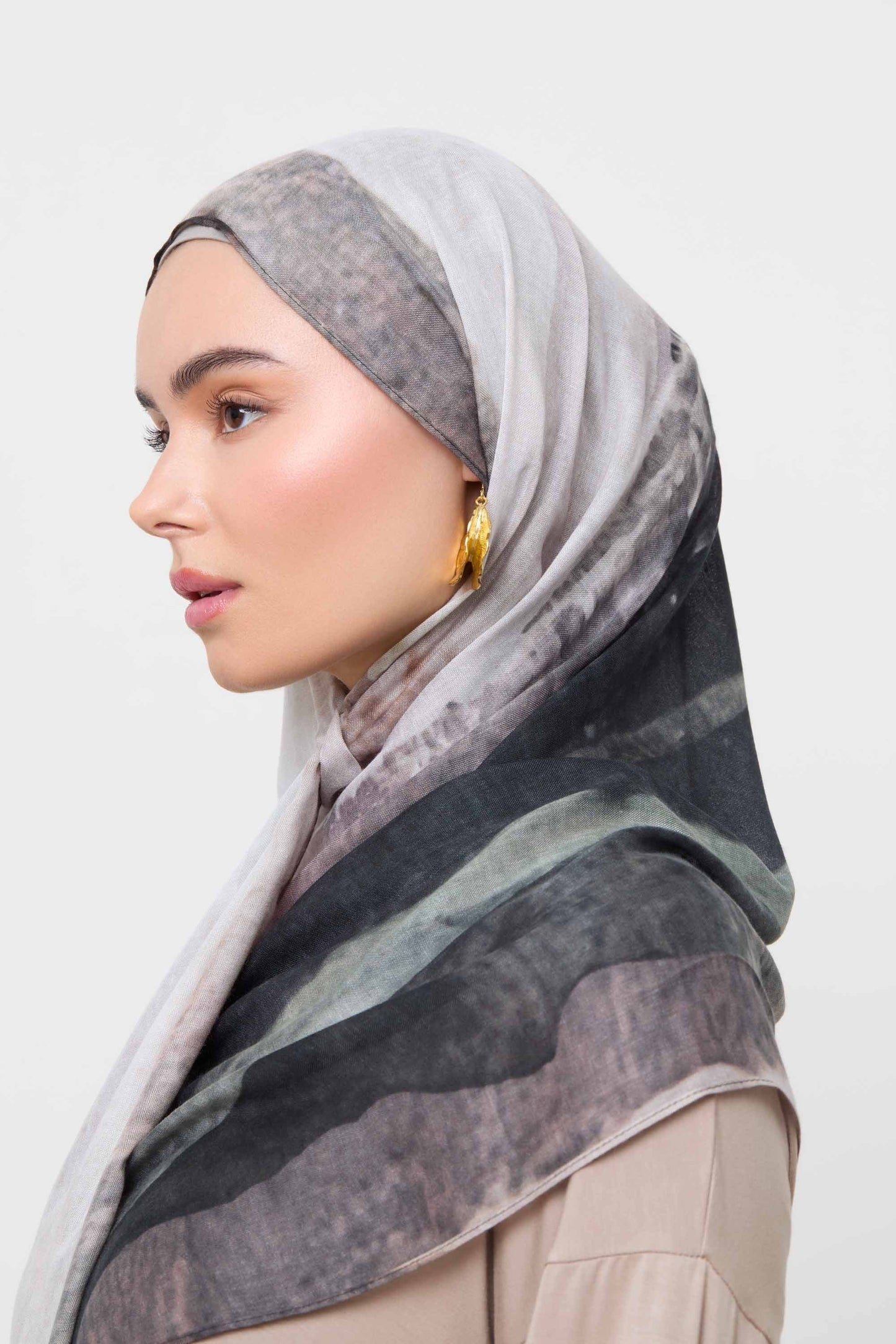 Printed Modal Hijab - Dune Sands