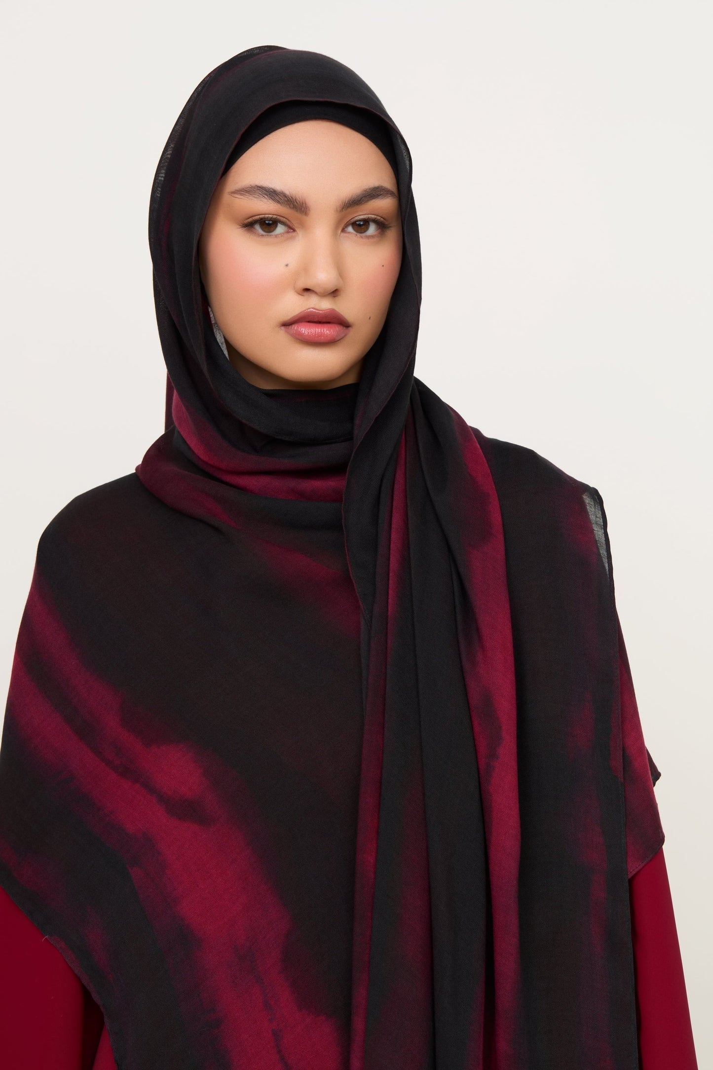 Printed Modal Hijab - Ember Smoke