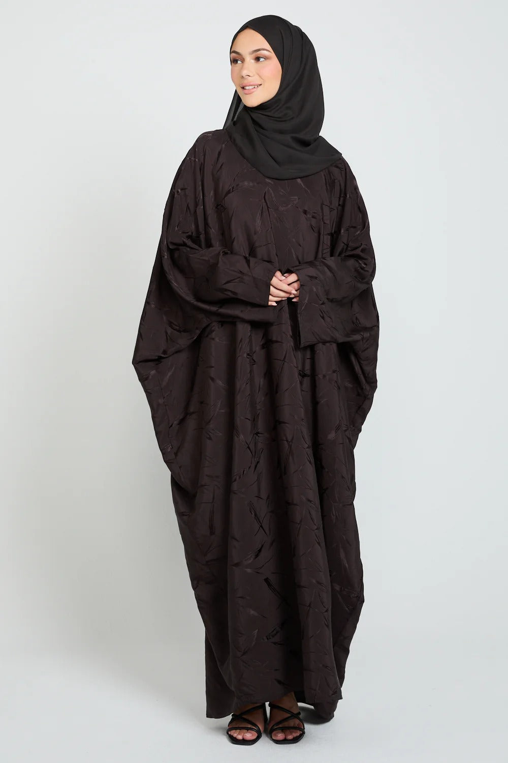 Premium Jacquard Closed Farasha - Nightshade Brown