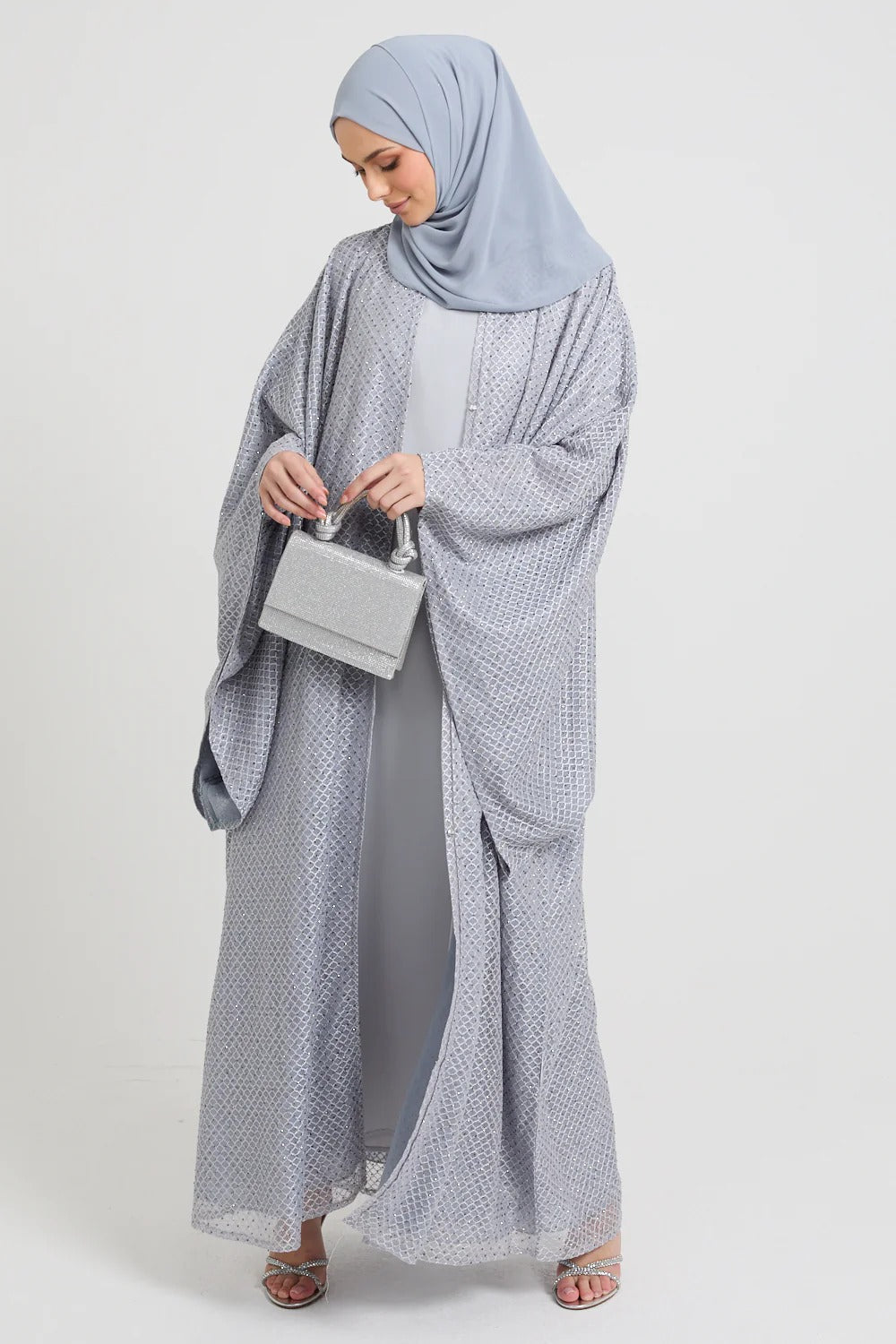 Luxury Moonlit Weave Open Abaya - Limited Edition