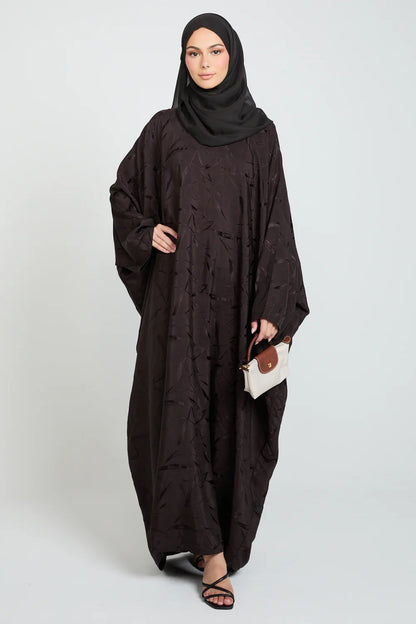 Premium Jacquard Closed Farasha - Nightshade Brown